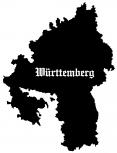 PVC- Applikations- Aufkleber "Württemberg"  25 cm groß in 8 Farben  AP3992 schwarz