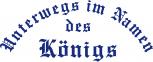 Aufkleber Wandapplikation - Unterwegs im Namen des Königs - AP3996 - blau / 40cm