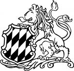 Aufkleber Wandapplikation - Bayern Löwe Wappen - AP4025-3 - schwarz / 30cm