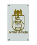 Zunft- Schild - Handwerker-Zeichen - edle Acryl-Kunststoff-Platte mit Beschriftung - Böttcher und Küfer - in gold, silber, schwarz oder weiß - 309434 gold