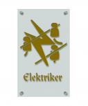 Zunftschild Handwerkerschild - Elektriker - beschriftet auf edler Acryl-Kunststoff-Platte – 309435 gold
