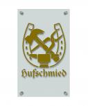 Zunftschild Handwerkerschild - Hufschmied - beschriftet auf edler Acryl-Kunststoff-Platte – 309453 gold