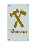 Zunftschild Handwerkerschild - Klempner - beschriftet auf edler Acryl-Kunststoff-Platte – 309436 gold