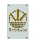 Zunftschild Handwerkerschild - Korbmacher - beschriftet auf edler Acryl-Kunststoff-Platte – 309426 gold