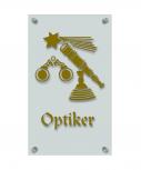Zunftschild Handwerkerschild - Optiker - beschriftet auf edler Acryl-Kunststoff-Platte – 309428 gold