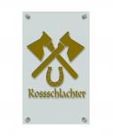 Zunftschild Handwerkerschild - Rossschlachter - beschriftet auf edler Acryl-Kunststoff-Platte – 309403 gold