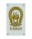 Zunftschild Handwerkerschild - Schmied - beschriftet auf edler Acryl-Kunststoff-Platte – 309408 gold