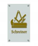Zunftschild Handwerkerschild - Schreiner - beschriftet auf edler Acryl-Kunststoff-Platte – 309405 gold