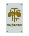 Zunftschild Handwerkerschild - Straßenbauer - beschriftet auf edler Acryl-Kunststoff-Platte – 309417 gold