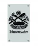 Zunft- Schild - Handwerker-Zeichen - edle Acryl-Kunststoff-Platte mit Beschriftung - Bürstenmacher - 309427 schwarz
