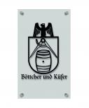 Zunft- Schild - Handwerker-Zeichen - edle Acryl-Kunststoff-Platte mit Beschriftung - Böttcher und Küfer - in gold, silber, schwarz oder weiß - 309434 schwarz