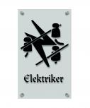Zunftschild Handwerkerschild - Elektriker - beschriftet auf edler Acryl-Kunststoff-Platte – 309435 schwarz