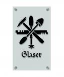 Zunftschild Handwerkerschild - Glaser - beschriftet auf edler Acryl-Kunststoff-Platte – 309431 schwarz