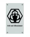 Zunftschild Handwerkerschild - Gold- und Silberschmied - beschriftet auf edler Acryl-Kunststoff-Platte – 309425 - schwarz