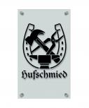 Zunftschild Handwerkerschild - Hufschmied - beschriftet auf edler Acryl-Kunststoff-Platte – 309453 schwarz