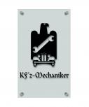 Zunftschild Handwerkerschild - Kfz-Mechaniker - beschriftet auf edler Acryl-Kunststoff-Platte – 309440 schwarz