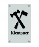 Zunftschild Handwerkerschild - Klempner - beschriftet auf edler Acryl-Kunststoff-Platte – 309436 schwarz