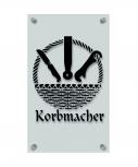 Zunftschild Handwerkerschild - Korbmacher - beschriftet auf edler Acryl-Kunststoff-Platte – 309426 schwarz