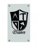 Zunftschild Handwerkerschild - Maurer -beschriftet auf edler Acryl-Kunststoff-Platte – 309412 schwarz