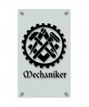 Zunftschild Handwerkerschild - Mechanker - beschriftet auf edler Acryl-Kunststoff-Platte – 309439 schwarz