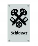 Zunftschild Handwerkerschild - Schlosser - beschriftet auf edler Acryl-Kunststoff-Platte – 309410 schwarz