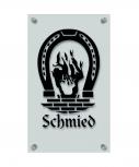 Zunftschild Handwerkerschild - Schmied - beschriftet auf edler Acryl-Kunststoff-Platte – 309408 schwarz