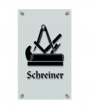 Zunftschild Handwerkerschild - Schreiner - beschriftet auf edler Acryl-Kunststoff-Platte – 309405 schwarz