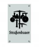 Zunftschild Handwerkerschild - Straßenbauer - beschriftet auf edler Acryl-Kunststoff-Platte – 309417 schwarz