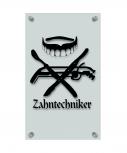 Zunftschild Handwerkerschild - Zahntechniker - beschriftet auf edler Acryl-Kunststoff-Platte – 309401 schwarz