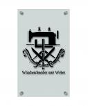 Zunftschild Handwerkerschild - Wäscheschneider und Weber - beschriftet auf edler Acryl-Kunststoff-Platte – 309422 schwarz