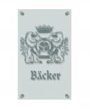 Zunftschild Handwerkerschild - Bäcker - beschriftet auf edler Acryl-Kunststoff-Platte – 309430 silber