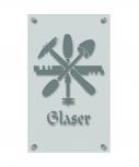 Zunftschild Handwerkerschild - Glaser - beschriftet auf edler Acryl-Kunststoff-Platte – 309431 silber