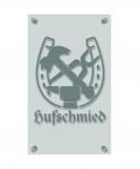 Zunftschild Handwerkerschild - Hufschmied - beschriftet auf edler Acryl-Kunststoff-Platte – 309453 silber