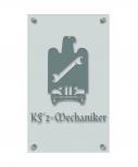 Zunftschild Handwerkerschild - Kfz-Mechaniker - beschriftet auf edler Acryl-Kunststoff-Platte – 309440 silber