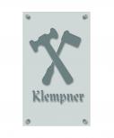Zunftschild Handwerkerschild - Klempner - beschriftet auf edler Acryl-Kunststoff-Platte – 309436 silber