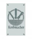 Zunftschild Handwerkerschild - Korbmacher - beschriftet auf edler Acryl-Kunststoff-Platte – 309426 silber