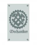 Zunftschild Handwerkerschild - Mechanker - beschriftet auf edler Acryl-Kunststoff-Platte – 309439 silber