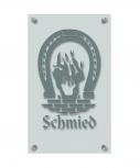Zunftschild Handwerkerschild - Schmied - beschriftet auf edler Acryl-Kunststoff-Platte – 309408 silber