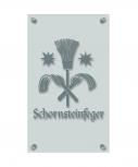 Zunftschild Handwerkerschild - Schornsteinfeger - beschriftet auf edler Acryl-Kunststoff-Platte – 309420 silber