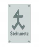 Zunftschild Handwerkerschild - Steinmetz - beschriftet auf edler Acryl-Kunststoff-Platte – 309432 silber