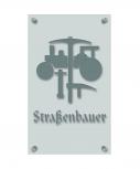 Zunftschild Handwerkerschild - Straßenbauer - beschriftet auf edler Acryl-Kunststoff-Platte – 309417 silber