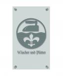 Zunftschild Handwerkerschild - Wäscher und Plätter - beschriftet auf edler Acryl-Kunststoff-Platte – 309407 silber