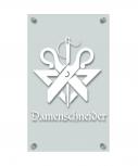 Zunftschild Handwerkerschild - Damenschneider - beschriftet auf edler Acryl-Kunststoff-Platte – 309451 weiß