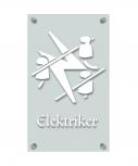 Zunftschild Handwerkerschild - Elektriker - beschriftet auf edler Acryl-Kunststoff-Platte – 309435 weiß