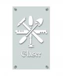 Zunftschild Handwerkerschild - Glaser  - beschriftet auf edler Acryl-Kunststoff-Platte – 309431 weiß