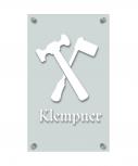 Zunftschild Handwerkerschild - Klempner - beschriftet auf edler Acryl-Kunststoff-Platte – 309436 weiß