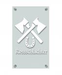 Zunftschild Handwerkerschild - Rossschlachter - beschriftet auf edler Acryl-Kunststoff-Platte – 309403 weiß