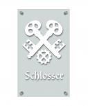 Zunftschild Handwerkerschild - Schlosser - beschriftet auf edler Acryl-Kunststoff-Platte – 309410 weiß