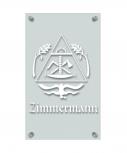 Zunftschild Handwerkerschild - Zimmermann - beschriftet auf edler Acryl-Kunststoff-Platte – 309409 weiß