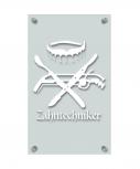 Zunftschild Handwerkerschild - Zahntechniker - beschriftet auf edler Acryl-Kunststoff-Platte – 309401 weiß